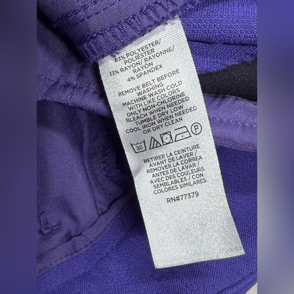 Ann Taylor Belted Wide Leg Pants in Royal Purple - Size 6P - Picture 8 of 8